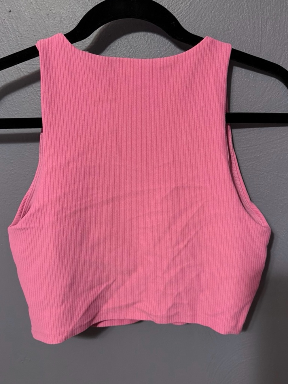 Alpine Bright Pink Ribbed Cropped Tank - Picture 2 of 2